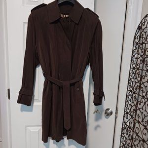 Chocolate Brown Burberry Rain Coat size  Medium11/12